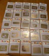 LOT 25 Sizzix Simple Impression Embossing Folders (brass)