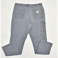 Carhartt Men's Carpenter Canvas Work Pants Cotton Gray Size 38x32 102291 039