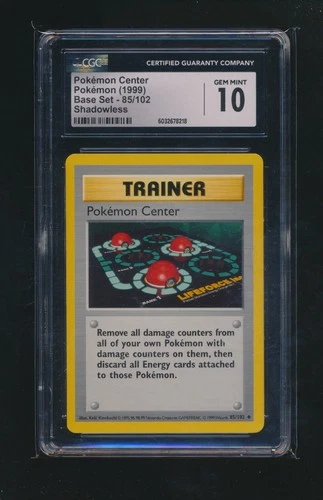 POKEMON CENTER 1999 POKEMON BASE SET SHADOWLESS 85/102 GRADED CGC 10 GEM MINT