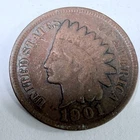 1901 Indian Head One Cent Penny Fine Details #5696