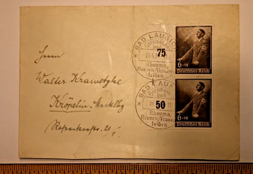 Adolf Hitler 1939 Stamp Pair on FDC? #B140 Third Reich Germany WOW!!