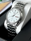 Seiko 5 7009 3170 White Grid Dial Day Date Automatic Vintage 1984 Watch 17 Jewel