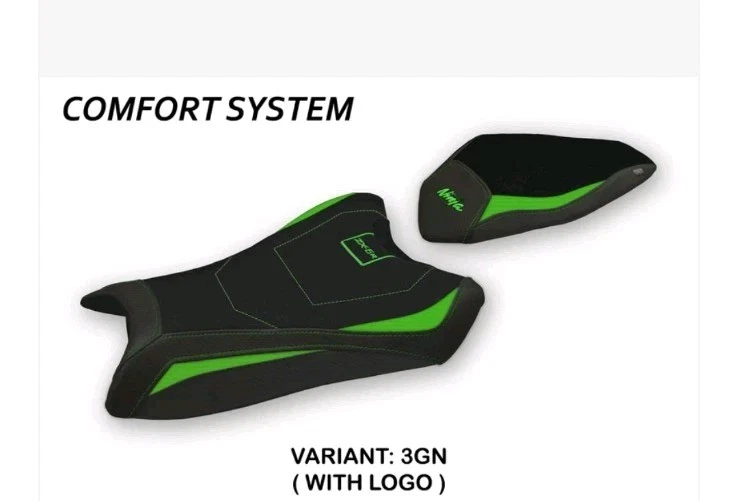 Cubierta de asiento delantero Kawasaki Ninja ZX6R 19-25 Tappezzeria Italia confort verde Foto 2 de 4