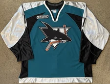 Brad Stuart Game Worn Hockey Jersey - San Jose Sharks CCM NHL 2000 Patch