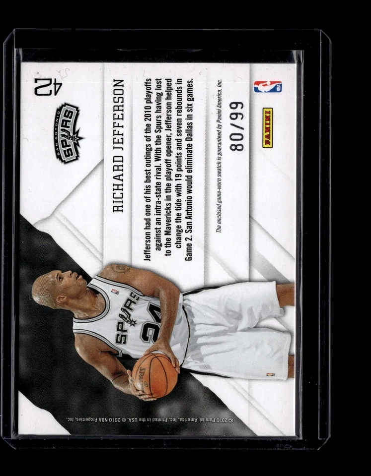 2010-11 Prestige - Prestigious Pros Materials Gold #42 Richard Jefferson /99 - Image 2 of 2