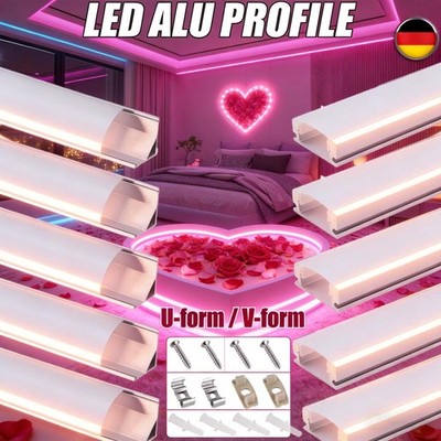 5m/10m LED Profil Aluprofil Alu Schiene Leiste Profile Valentinstag Lichtbänder