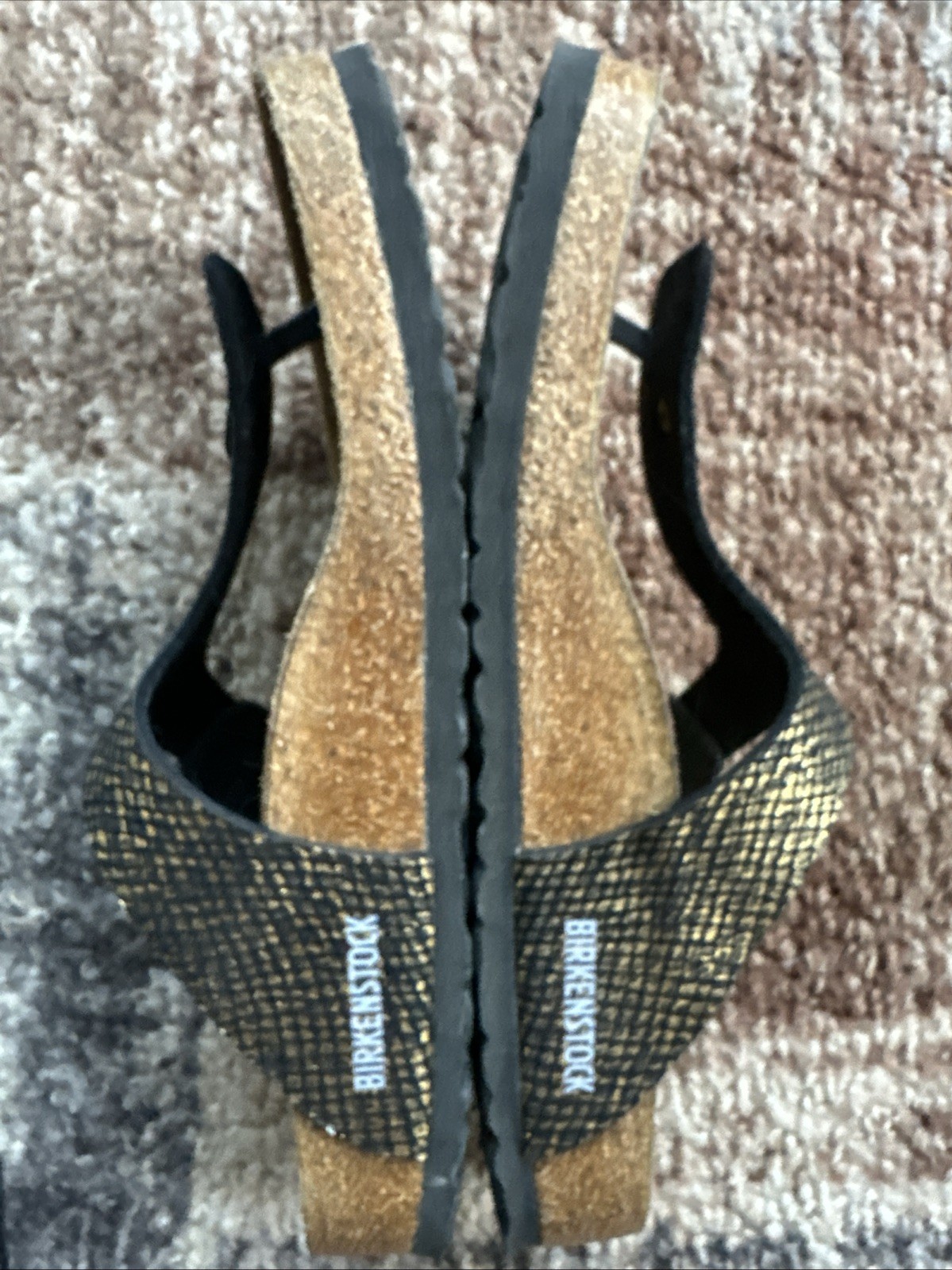 Birkenstock Gizeh Sandals in Shiny Python Black/G… - image 8