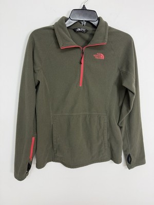 The North Face Glacier 1/4 Zip Olive Green Pullover Fleece Classic Sweatshirt M