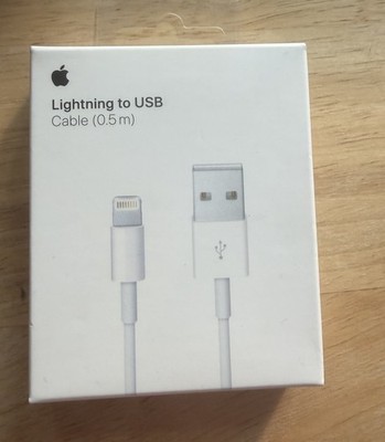 Original Apple Lightning to USB Reversible Charging Cable for iPhone, 0.5m White