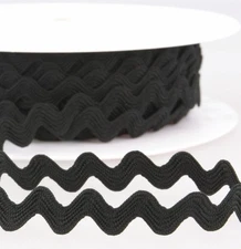 5 Yards Black .5" wide Ric Rac Trim, 13mm Rick Rack