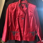 Beliza- Blood Red Velvet Lined Buttoned Blazer Jacket - Size 14 — photo 1