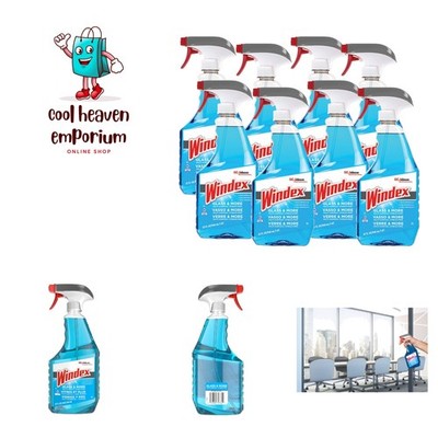 Windex Glass More Cleans with a Streak-Free Shine, 32 Fl Oz Pack of 8
