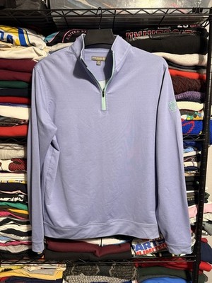 Peter Millar Crown Sport 1/4 Zip Golf Sweater Womens Medium Purple Dallas CC L/S
