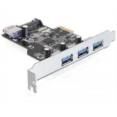 DeLock PCIe USB 3.0 3xext.1xint.+LP SATA Power VIA Delo