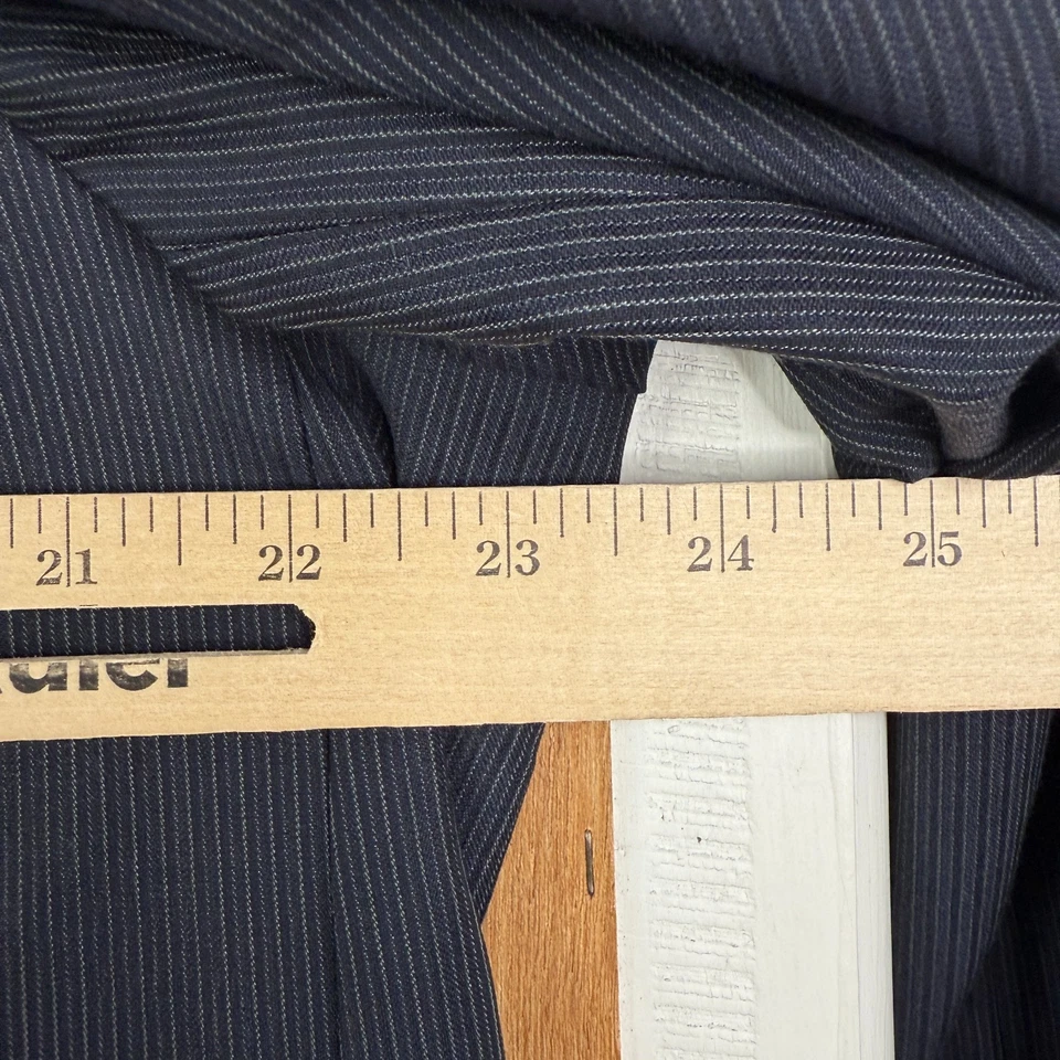 Calvin Klein Suit Mens 46R Navy Blue Pinstripe 2 Button 100% Wool Pants 36x31 - Image 3 of 4