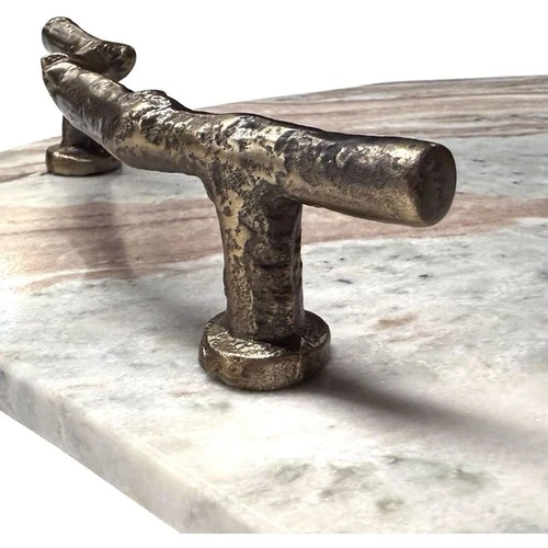 Uttermost 18308 Stone And Twig Tray Natural Marble and Cast Aluminum - Picture 5 of 6