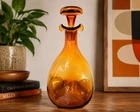 Vintage Blenko Pinched Amber Glass Decanter with Stopper #49 Winslow Anderson