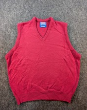 Pendleton Sweater Vest Mens XL Pink Wool V Neck Tight Knit Ribbed Warm Winter