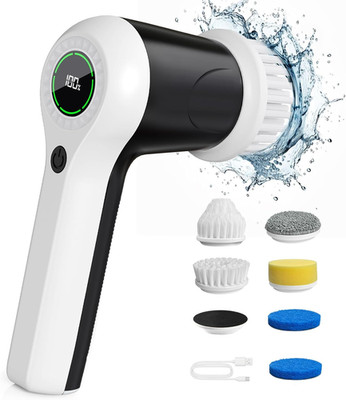 Electric Spin Scrubber Cordless Cleaning Brush 6 Heads Waterproof