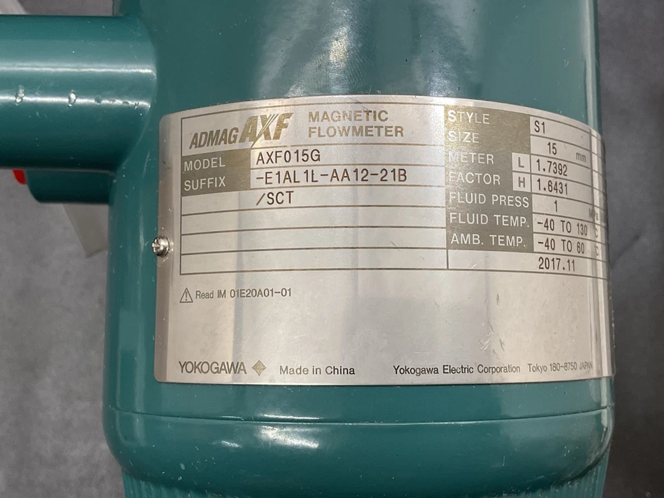 Yokogawa ADMAG AXF015G Magnetic Flowmeter 15mm AXF Transmitter Display Industria - Image 3 of 4
