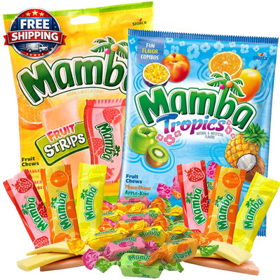 -  Strips and Tropic Chews, Individually Wrapped Fruit Flavored Chewy Candy, Sum