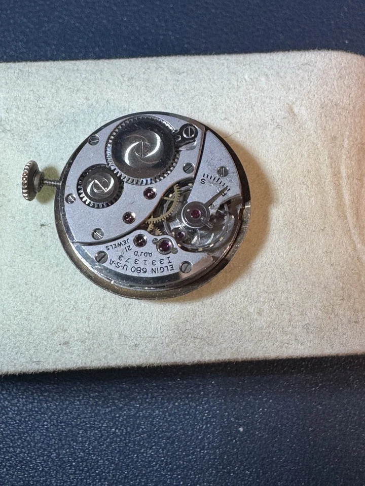 VTG Lord Elgin 14K Gold Filled Clubman Cal 680 21Jewels Waffle Dial Works - Image 4 of 4