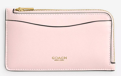 🩷Coach New York Zip Card Case - CZ112 Blush Pink Refined Calf