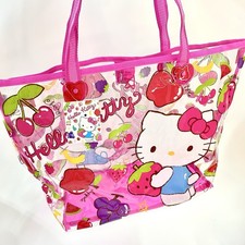 Hello Kitty 2015 Fruit Beach Pool Tote Bag Clear PVC Pink Nakajima USA NOS