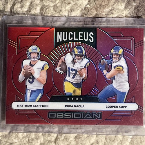 💎2024 Panini Obsidian - Nucleus Matthew Stafford, Kupp, Puka Nacua #25 Red /75