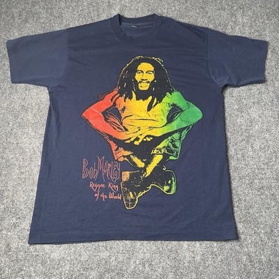 Vtg 1980s Bob Marley Reggae King Single Stitch T-shirt Mens Xl 80s Band Tee