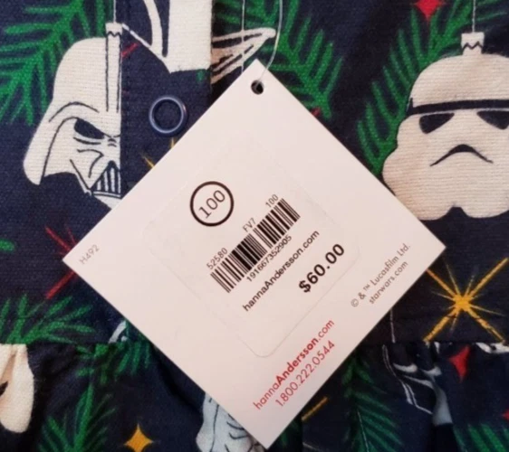 Hanna Andersson Niñas Camisón Pijama Talla 4 Star Wars Vacaciones Navidad Foto 3 de 4