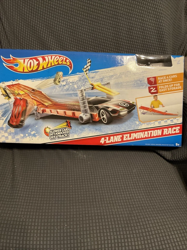 Hot Wheels 4 Lane Elimination Race Track with Fair-Start Launcher & Car - Image 2 of 3