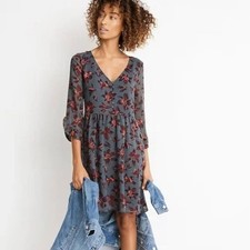 Madewell Moonblossom Ruffle-Sleeve Dress in Winter Orchid Size 0