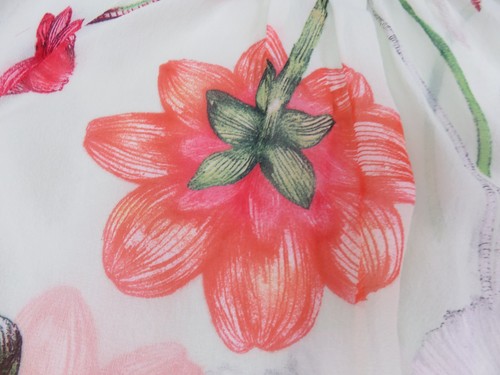 WAREHOUSE SILK PISTACHIO GREEN & CORAL FLOWERS SILK CHIFFON SUMMER TOP UK 10 12 - Bild 11 von 15