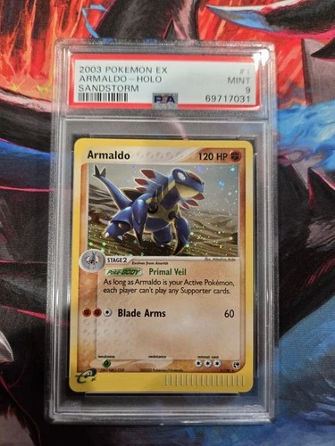 PSA 9 MINT Armaldo Holo Rare EX Sandstorm Pokemon Card #1 E Reader