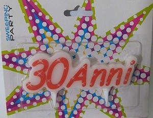 Candelina 30 Anni Arancione Cm 12 X 4 Cm Festa Party Compleanno Anniversario Ebay