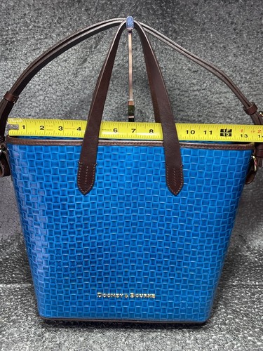 Dooney & Bourke LILLIANA Woven Embossed Blue Leather Shopper +Wristlet & Dustbag - Bild 21 von 24