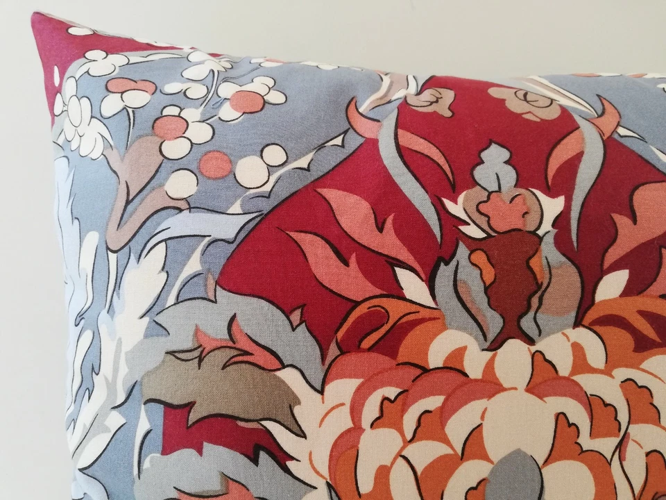 Liberty Vintage Kohinoor Abstract Cushion Cover & Blue Velvet backing Fabric - Image 2 of 4