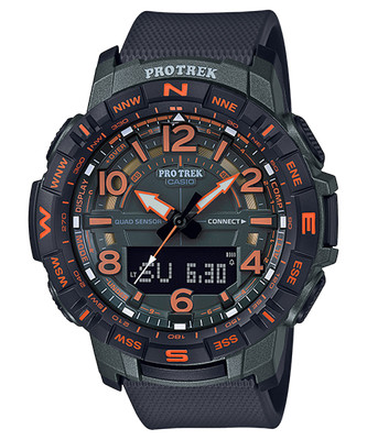 CASIO Pro Trek PRT-B50FE-3 Black Solar Triple Sensor Silicon Band Watch