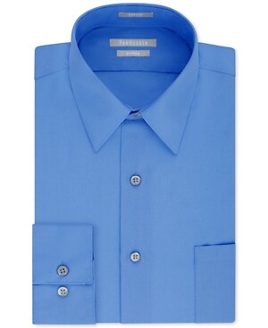 Van Heusen Dress Shirt Fitted Poplin Solid Blue Pacifico Wrinkle Free 16  32/33 L | eBay