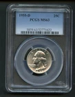 1955-D PCGS MS63 Washington Silver Quarter