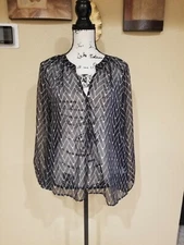 Zoa New York Black and White Sheer Blouse Size  XS