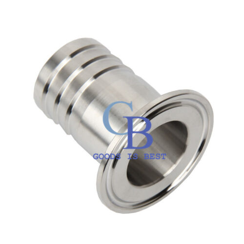 2pcs 32MM 1-1/4" SS304 Sanitary Hose Barb Pipe Fittings Tri Clamp 50.5MM Ferrule - Afbeelding 1 van 5