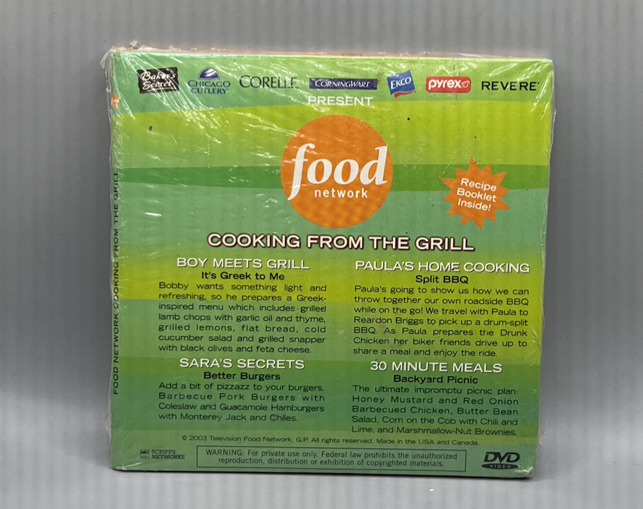 Food Network DVD 2003 Cooking From The Grill With Recipe Booklet
