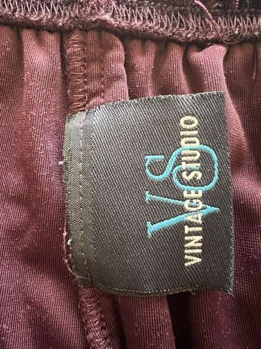 Vintage Studio Women M Deep Purple Velvet Straight Leg Pants Whimsigoth Romantic - Picture 3 of 8