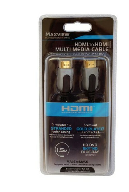 Maxview Hdmi-To-Hdmi 1.5m Gold Plated Connection Lead