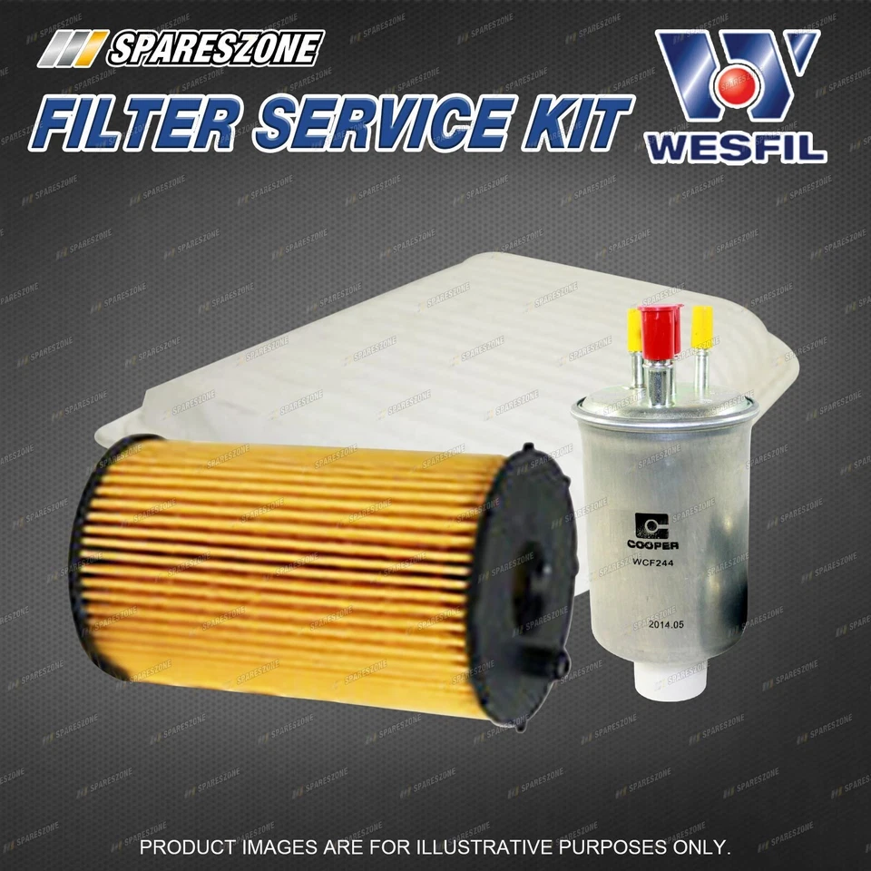 Wesfil Oil Air Fuel Filter Service Kit for Ford Territory SZ SZ II V6 TD 2WD AWD