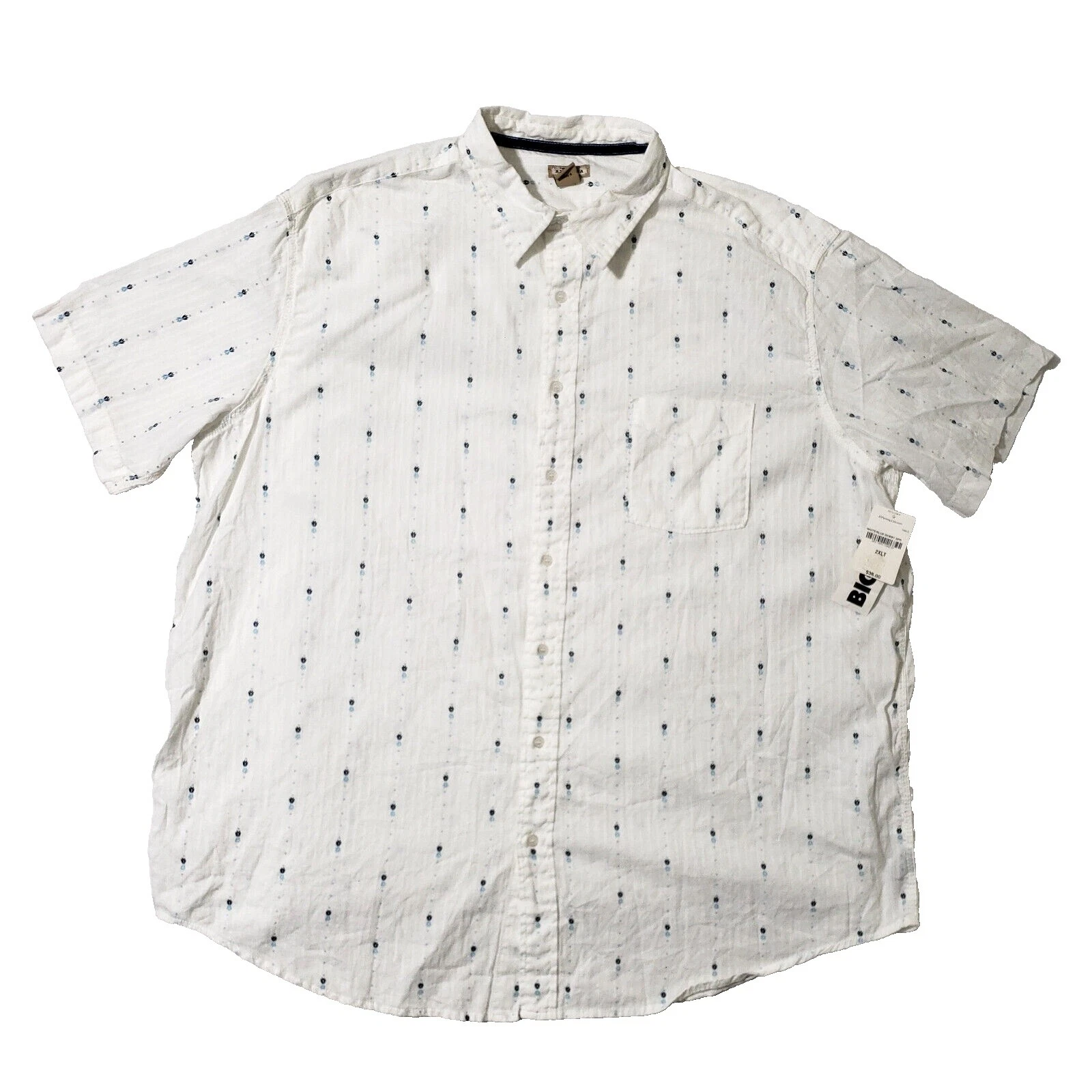 AriZona Cotton Short Sleeve Casual Button-Down Shirts for Men