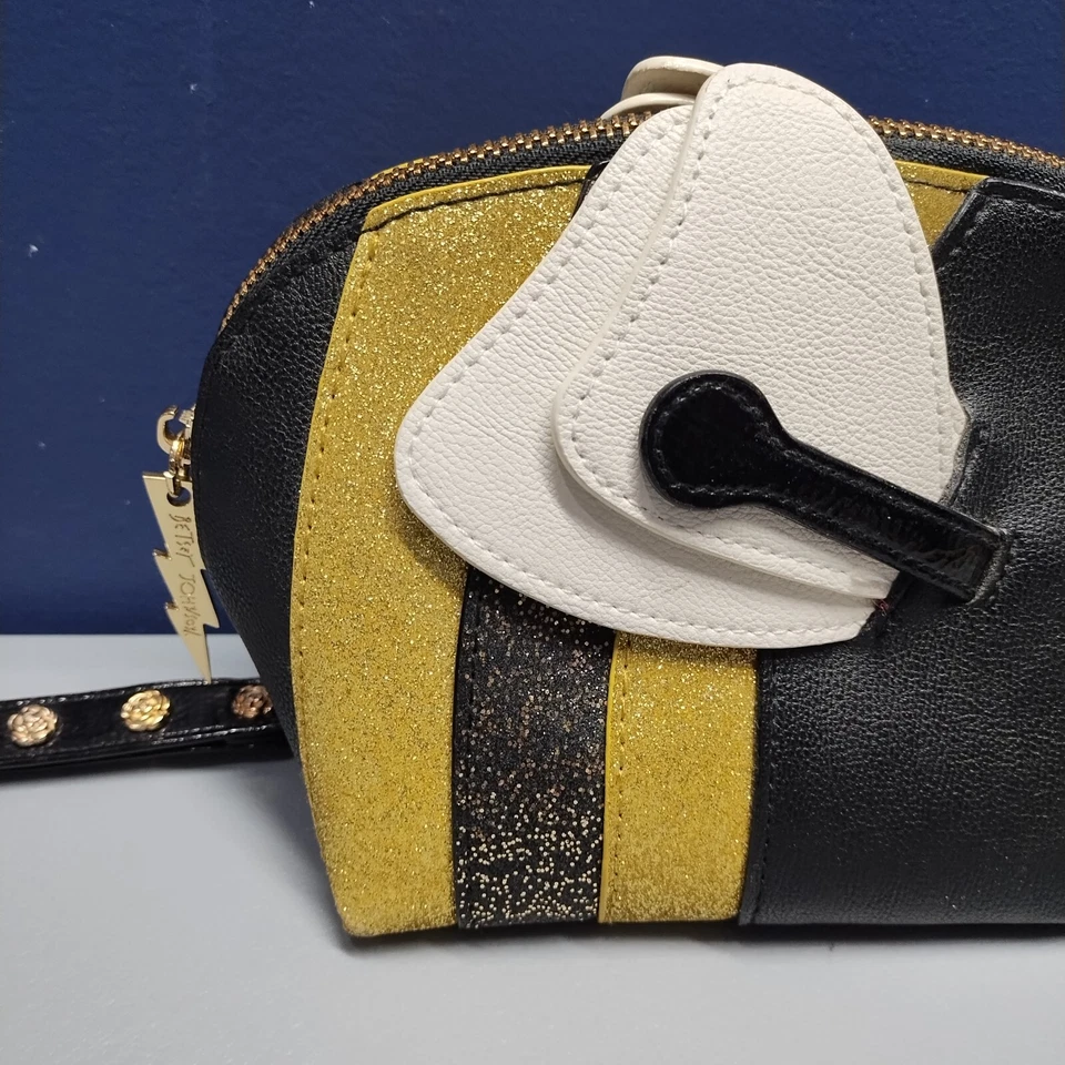 Bolso sin asas Betsey Johnson Kitsch Sting Me Bumble Bee para mujer negro dorado Foto 3 de 4