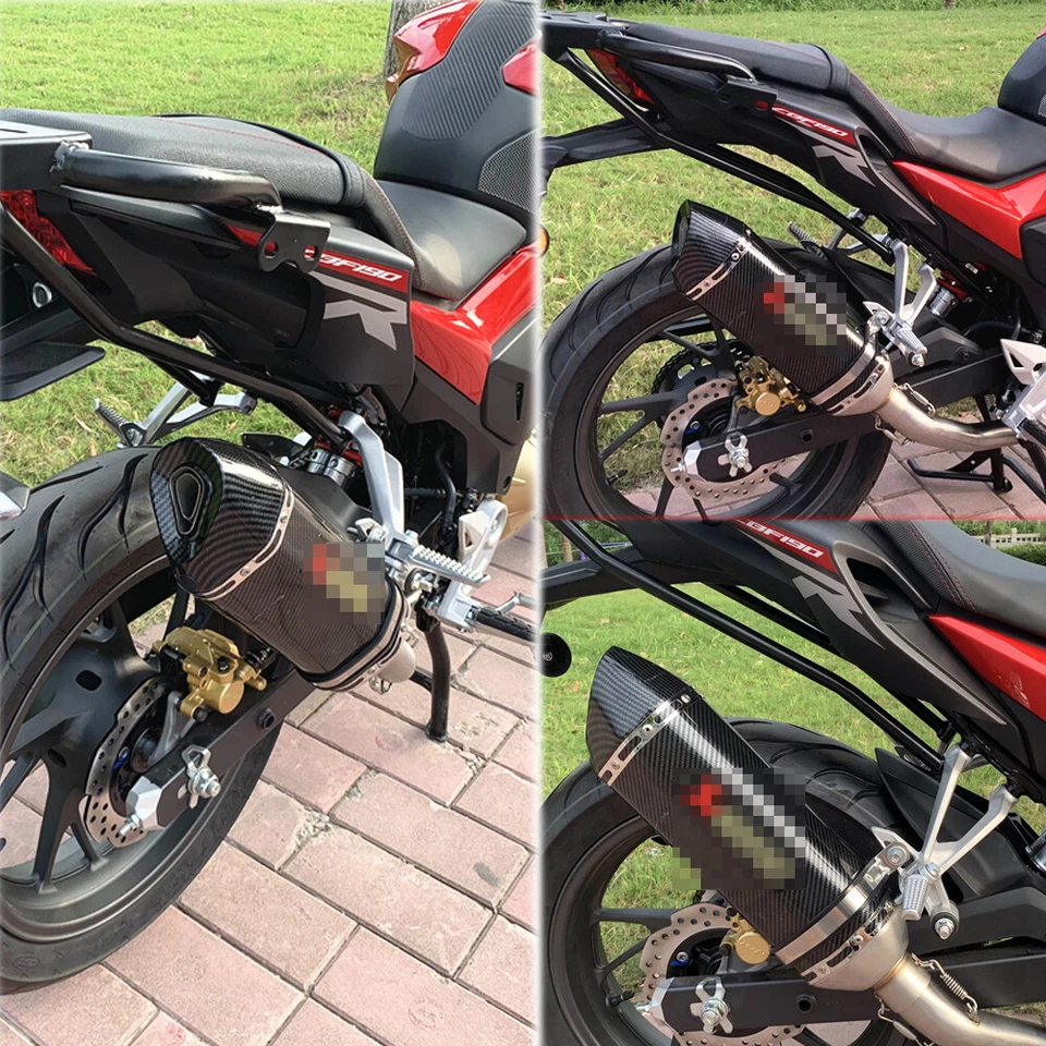 Tubo trasero silenciador de escape deslizable 38 mm-51 mm para Kawasaki Ninja 250R 650R KLR650 Foto 4 de 4